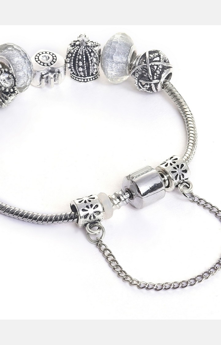 Women's Silver Metal Watch & Bracelet Gift Set