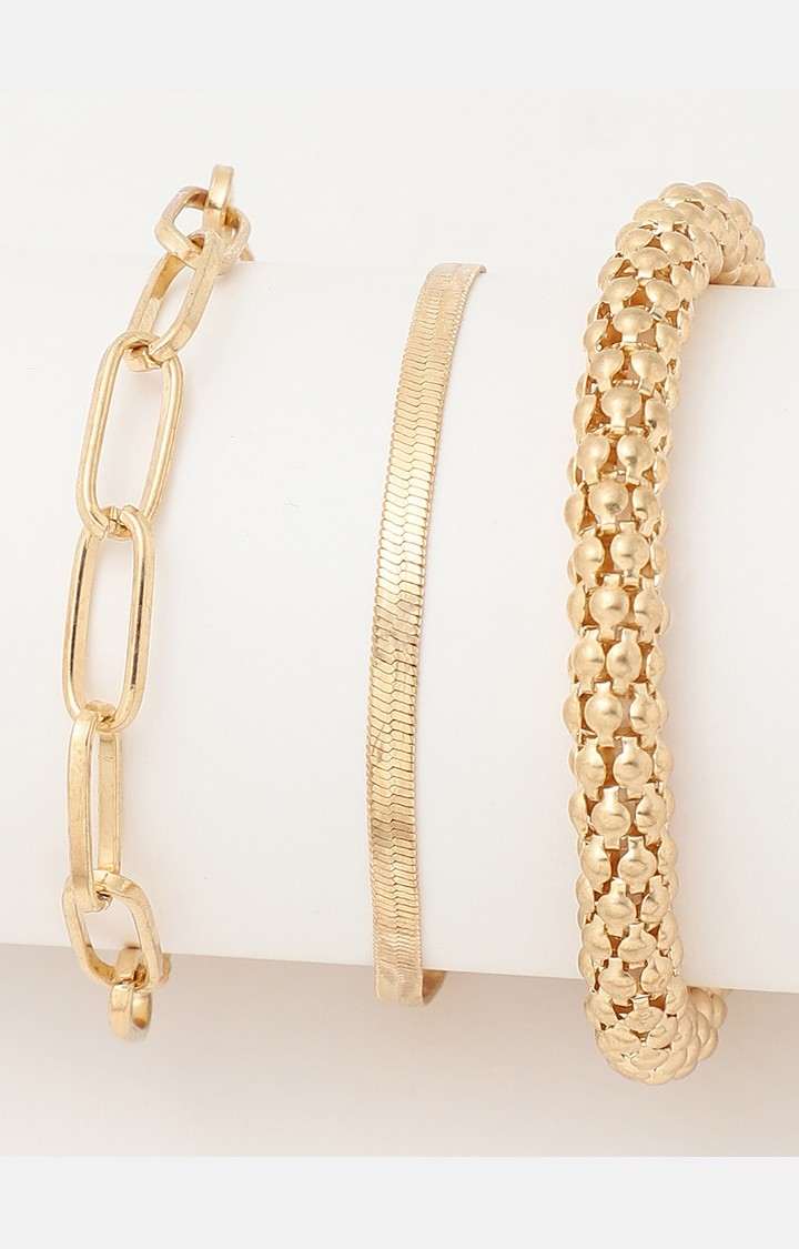 Women's Grey & Gold Watch & Bracelets Gift Set