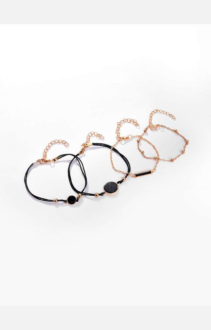 Women's Rose Gold & Black Solid Watch Gift Set