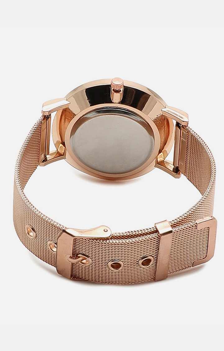 Women's Rose Gold & Black Solid Watch Gift Set