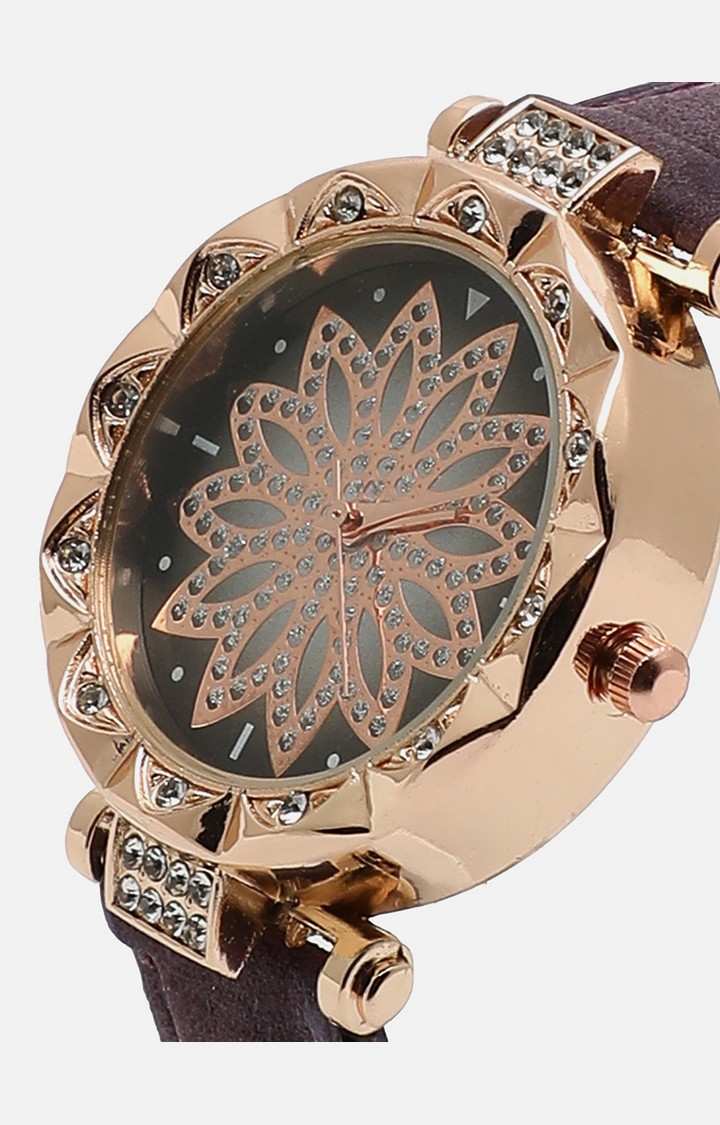 Women's Purple Watch & Bracelets Gift Set