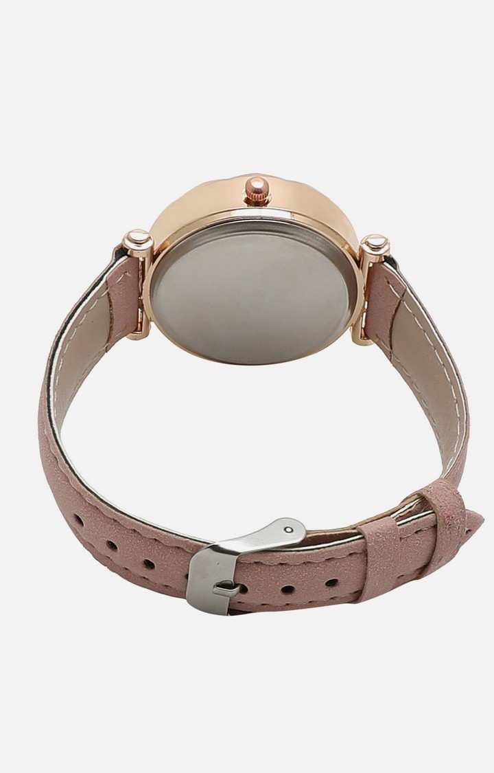 Women's Gold-Toned & Pink Solid Watch Gift Set
