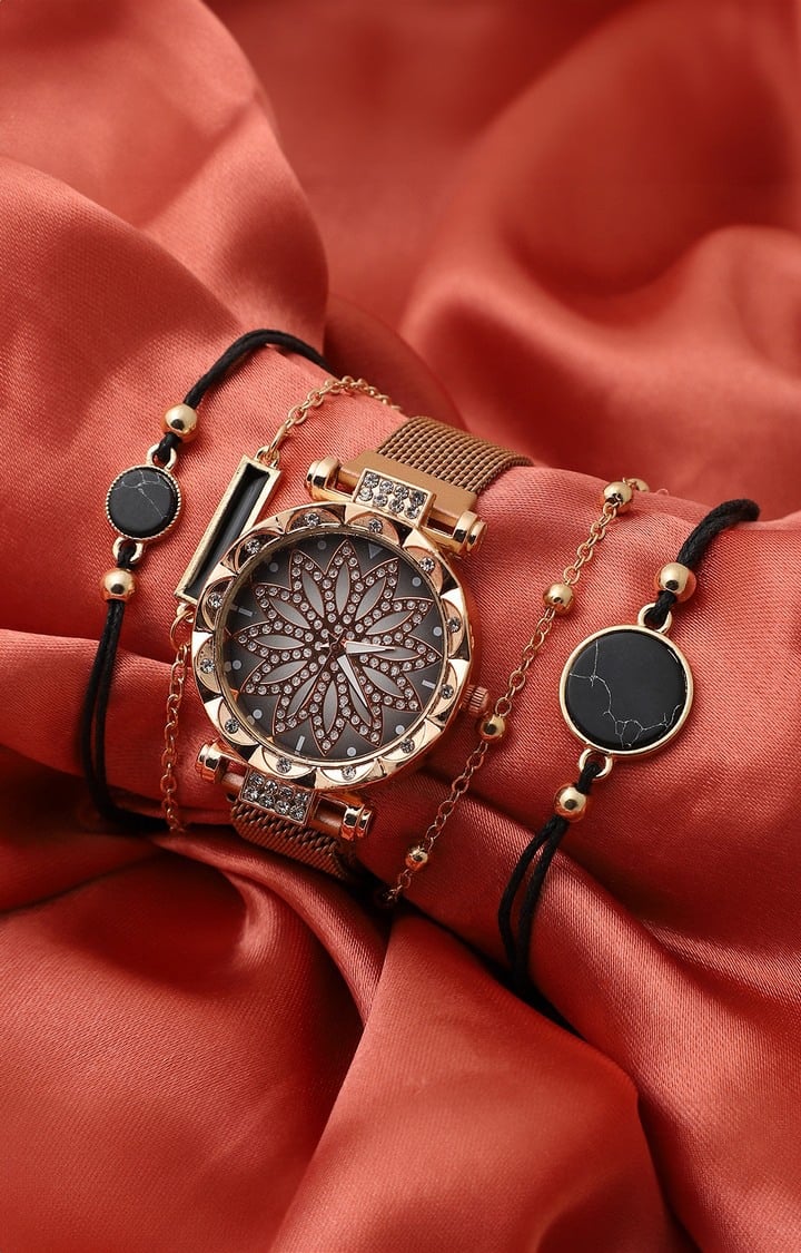 Women's Rose-Gold Solid Watch Gift Set