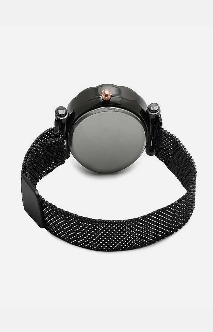 Women's Black Dial Analogue Watch