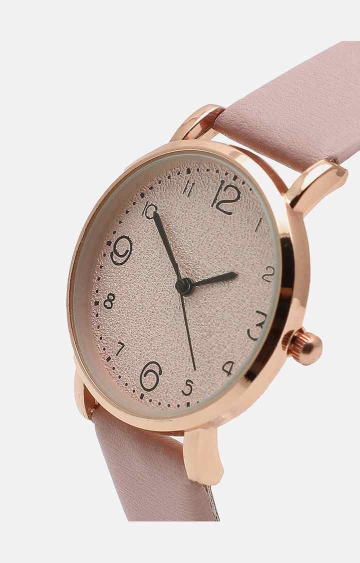 Women's Pink Dial Analogue Watch