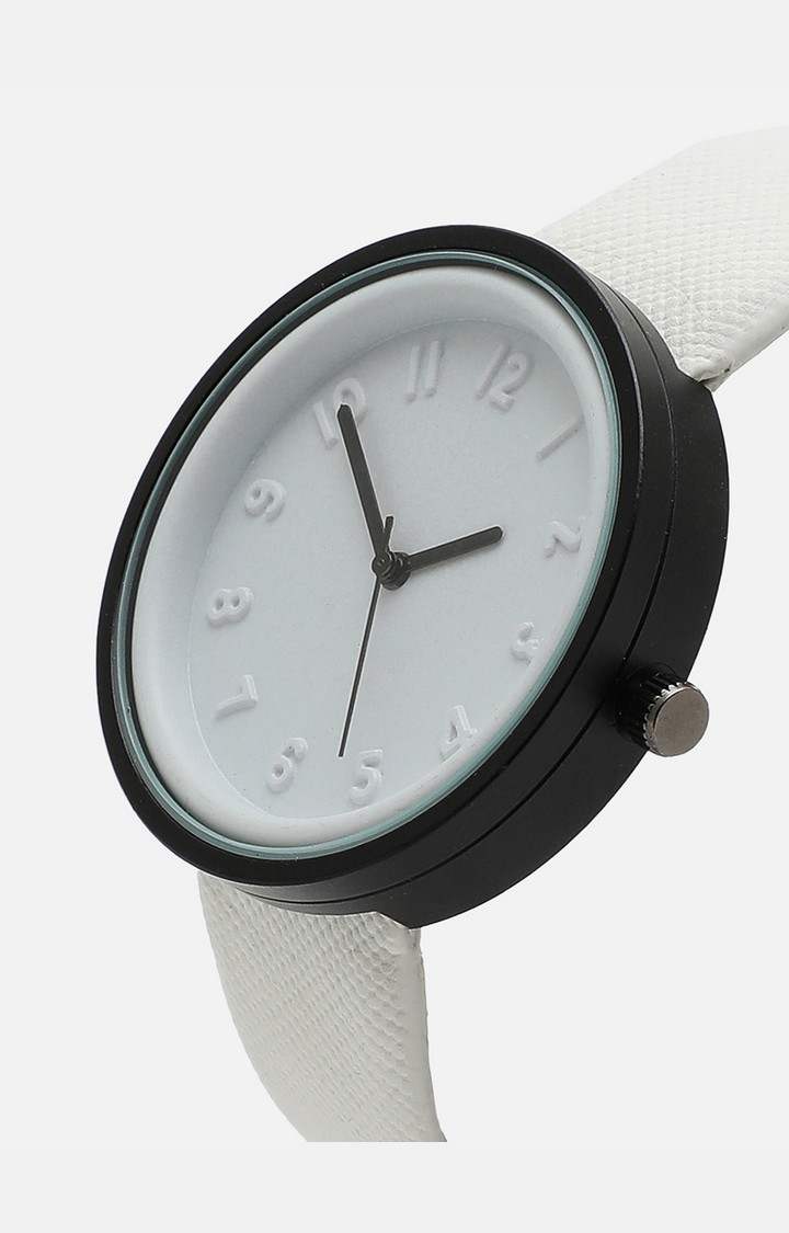 Women's White Dial Digital Watch