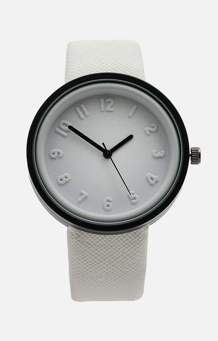Women's White Dial Digital Watch