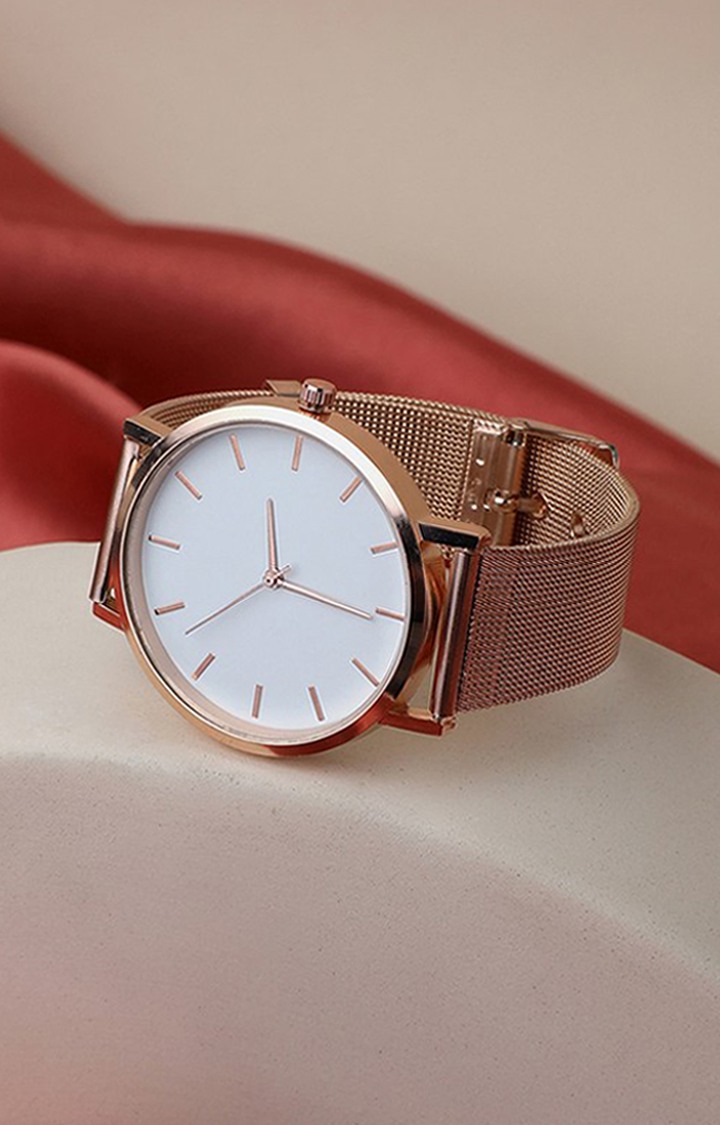 Women's White Straps Watch