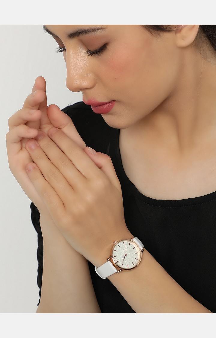 Women's White Analogue Watch