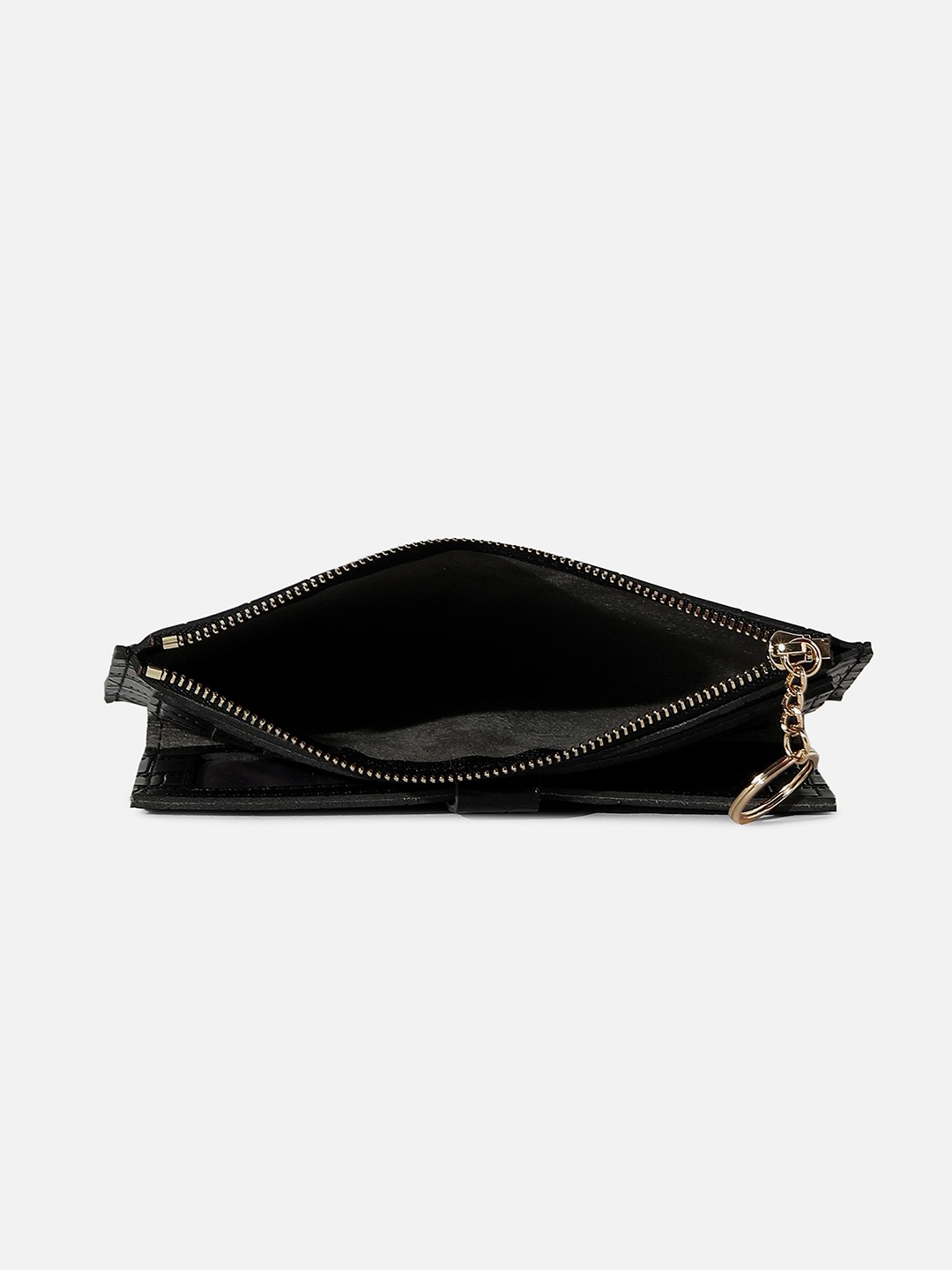 Haute Sauce By Campus Sutra  Women Black Textured Pu Two Fold Wallet