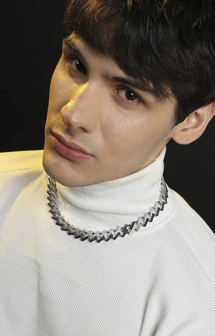 French Accent Silver-Plated Stones Studded Chain