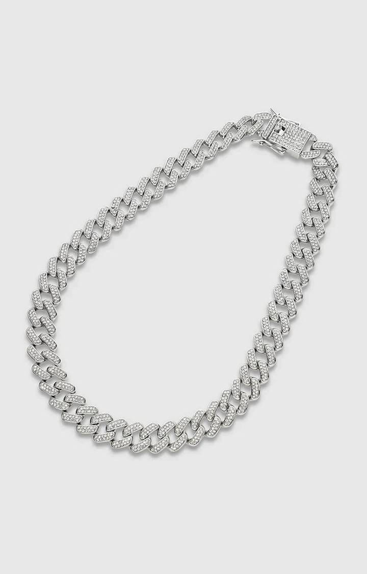 French Accent Men Silver-Plated Chain