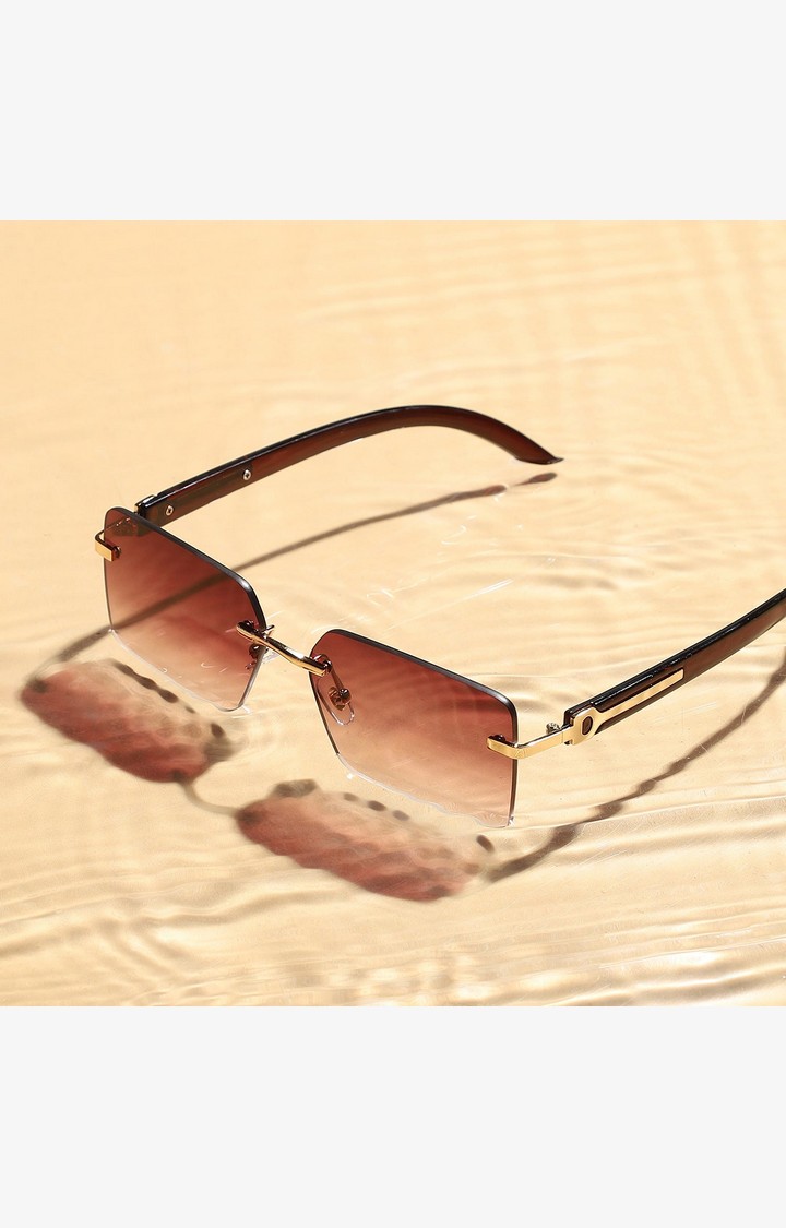 French Accent By Campus Sutra Men Lens & Rectangle Sunglasses With Uv Protected Lens Aw23_Fasg1013