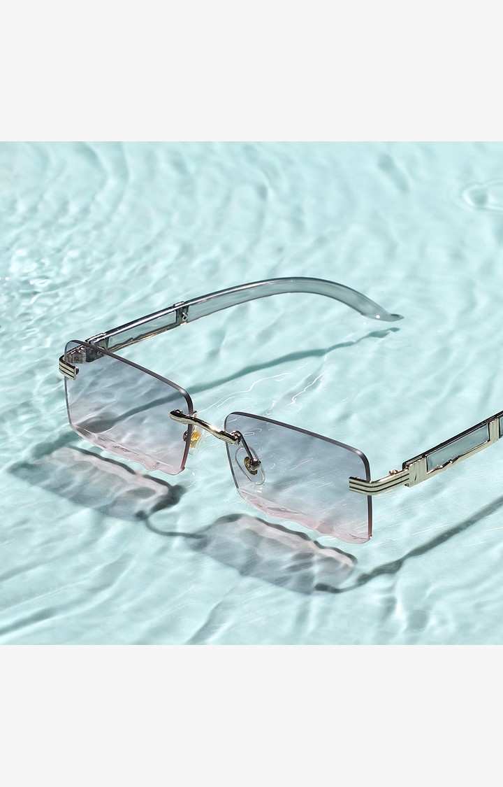French Accent By Campus Sutra Men Lens & Rectangle Sunglasses With Uv Protected Lens Aw23_Fasg1014