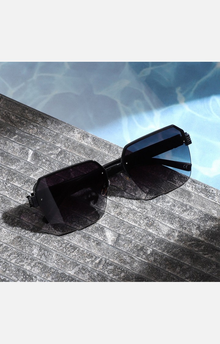 French Accent By Campus Sutra Men Lens & Browline Sunglasses With Uv Protected Lens Aw23_Fasg1017