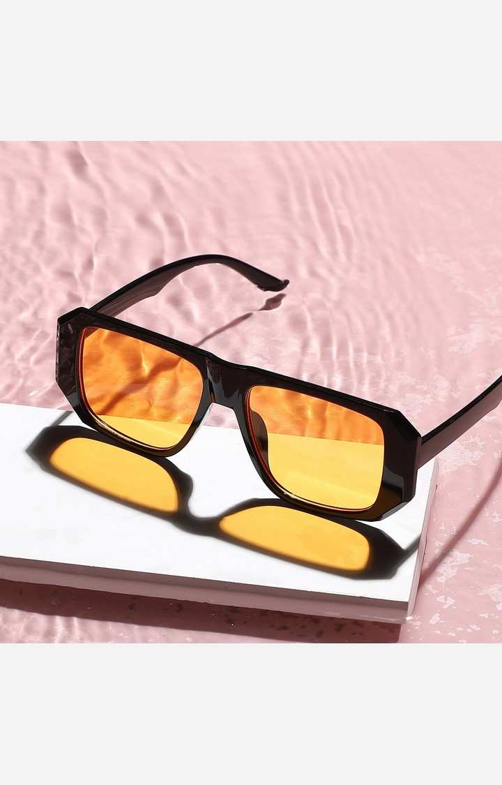 French Accent By Campus Sutra Men Lens & Rectangle Sunglasses With Uv Protected Lens Aw23_Fasg1020
