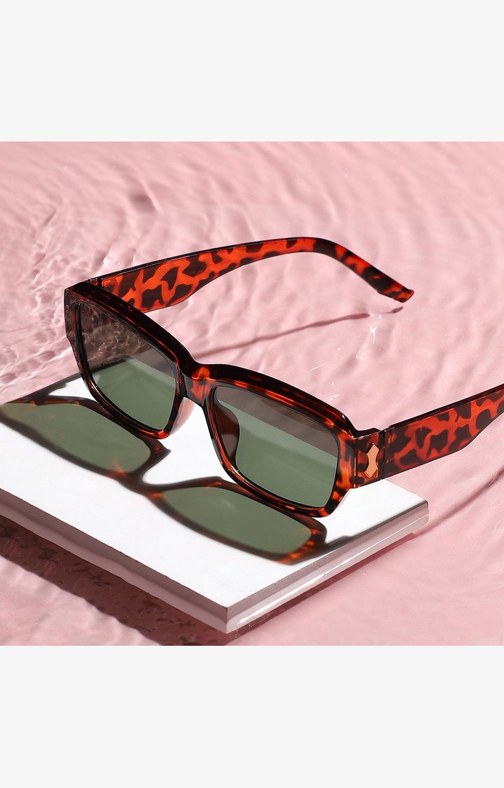French Accent By Campus Sutra Men Black Lens & Rectangle Sunglasses With Uv Protected Lens Aw23_Fasg1021