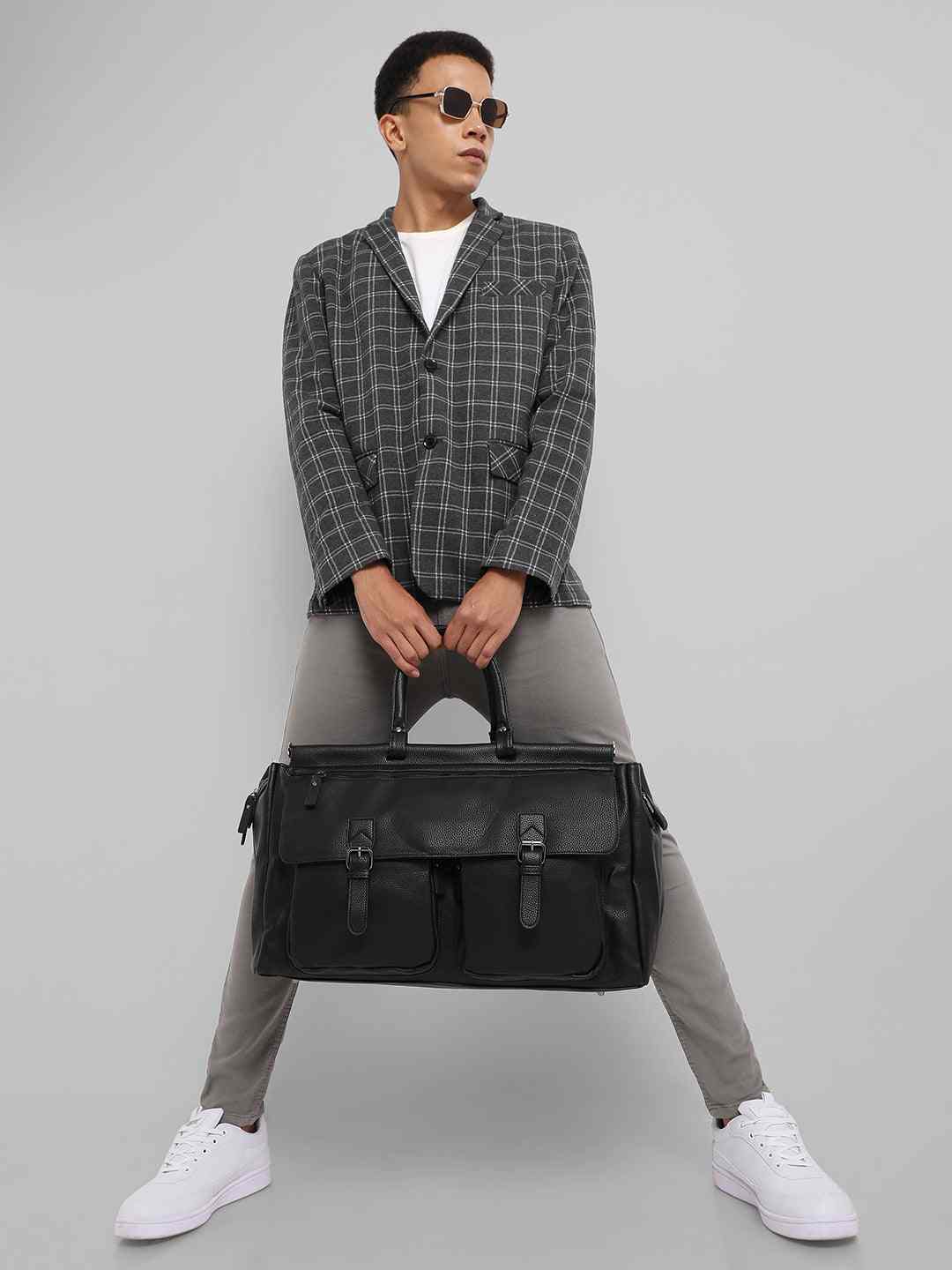 French Accent Black Pu Bags