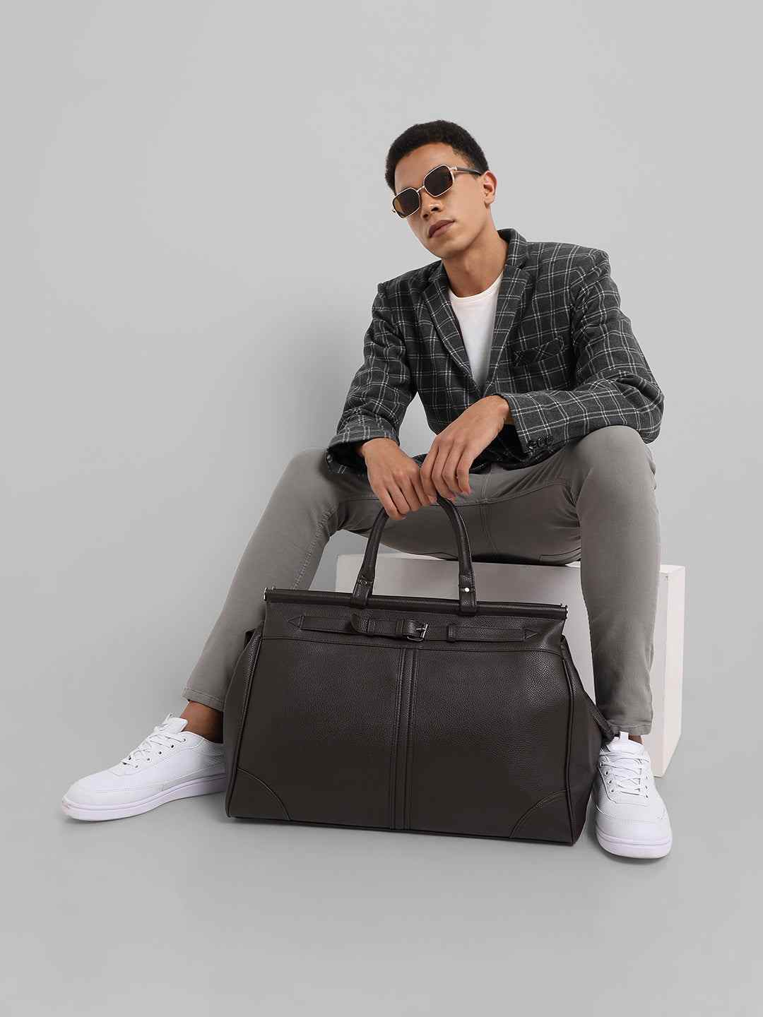 French Accent Brown Pu Bags