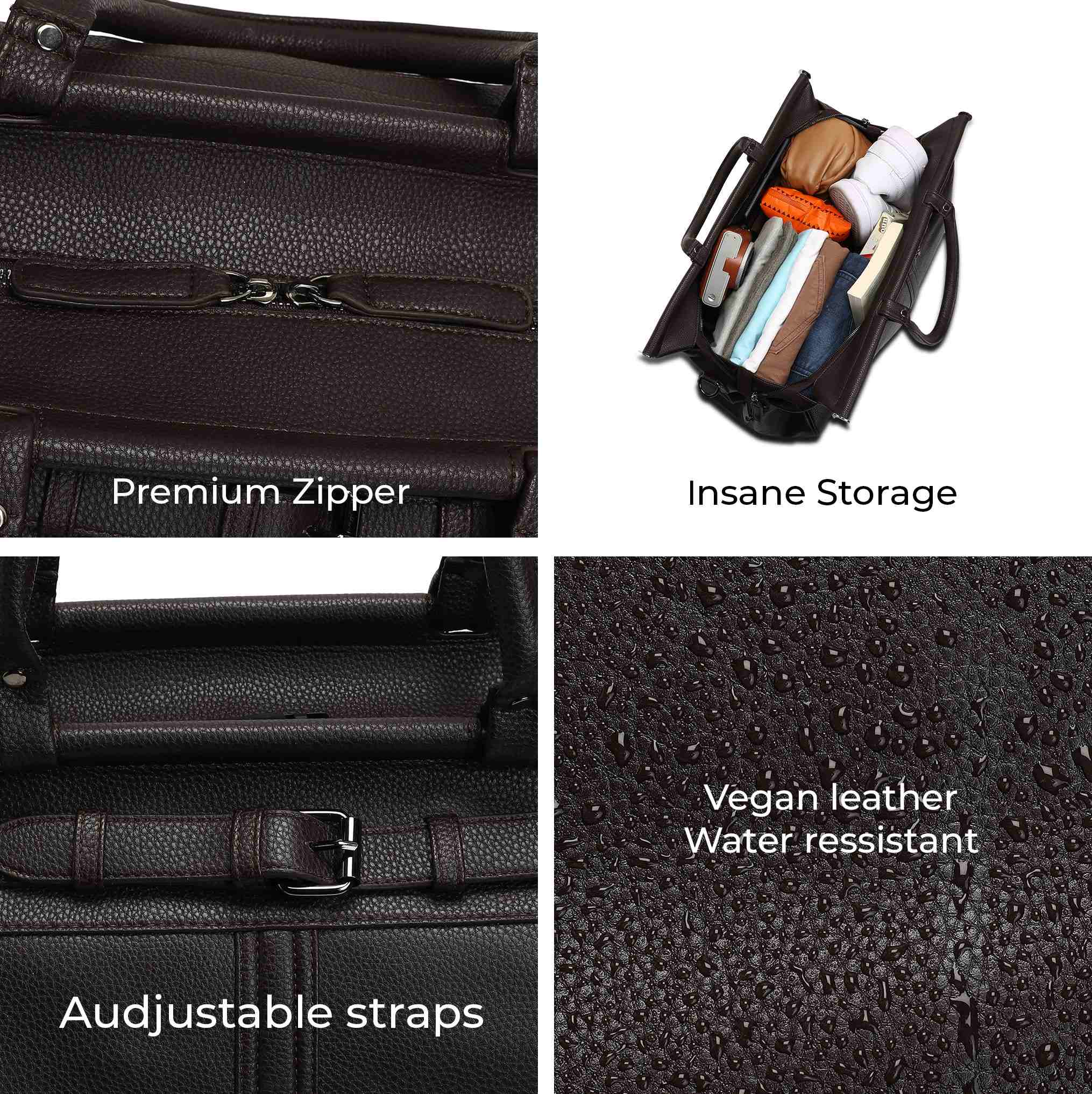 French Accent Brown Pu Bags