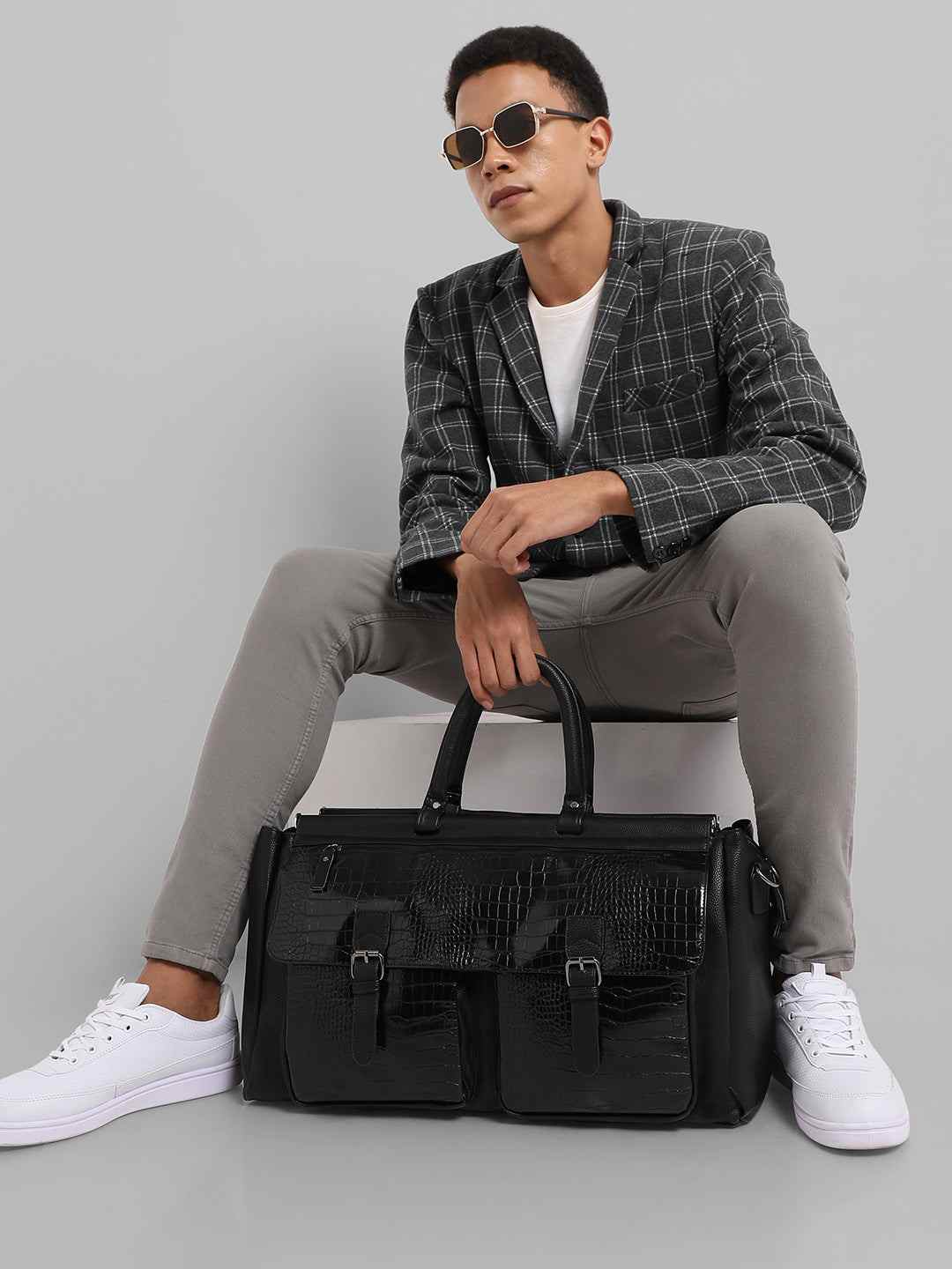French Accent Black Pu Bags