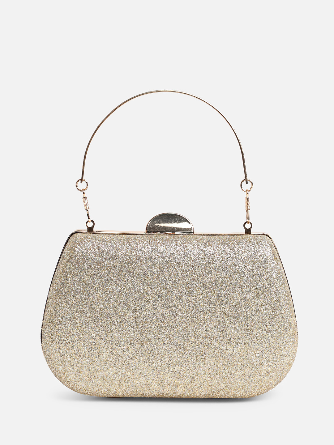 Haute Sauce By Campus Sutra Gold Pu Clutch Bags