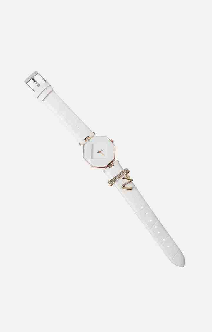 Women's Hectagon Analogue Watch & Z Initial Watch Charm