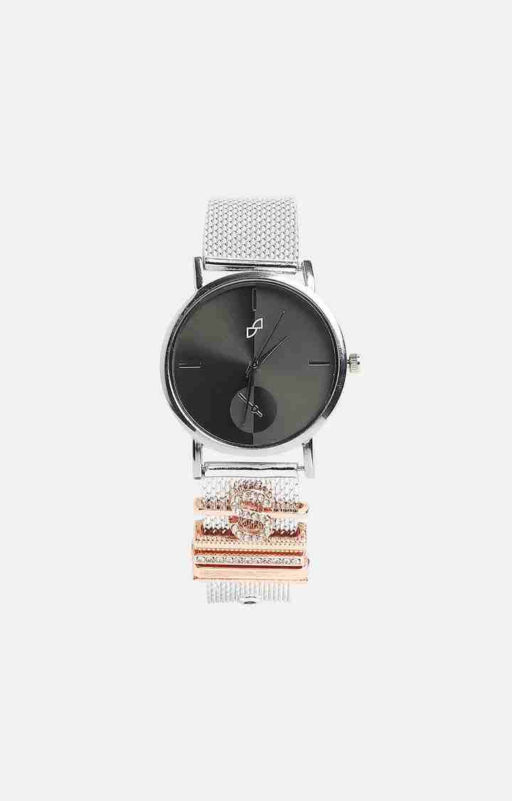 Women's Analog Watch With S Initial Watch Charm