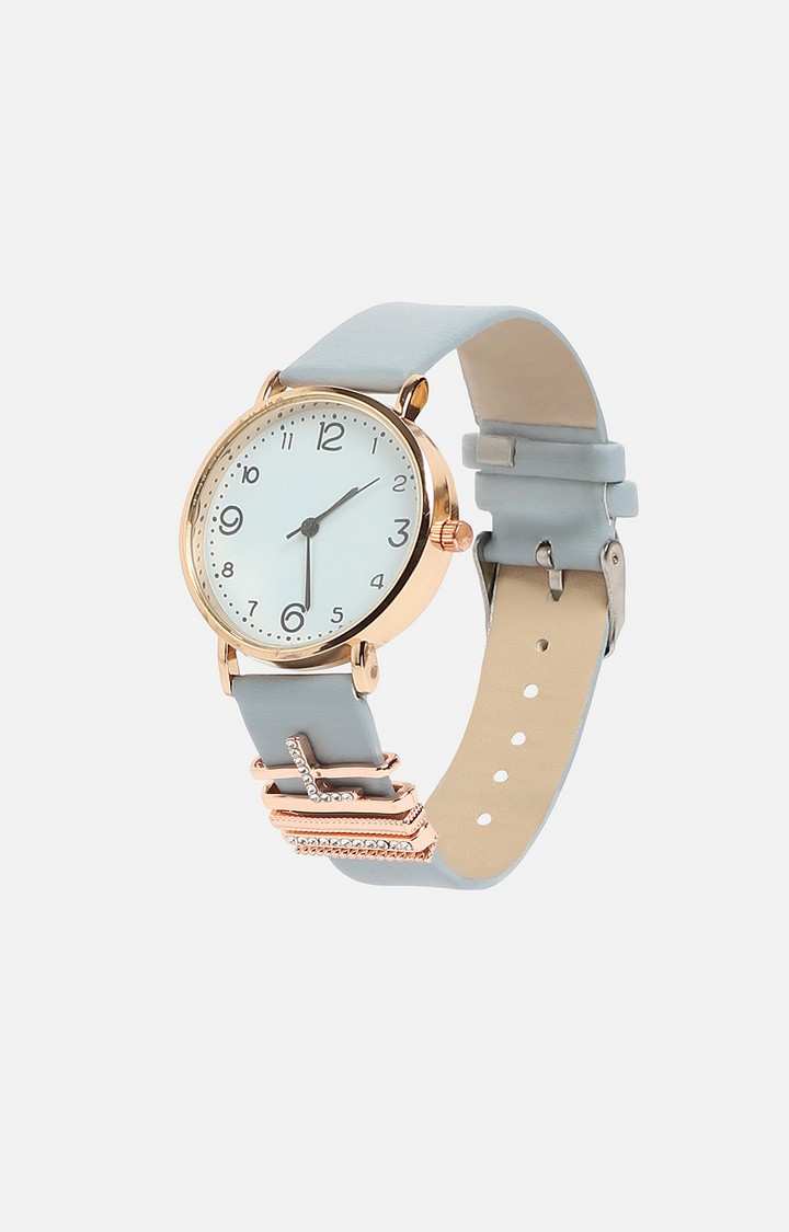 Women's Analogue Watch With L Initial Watch Charm