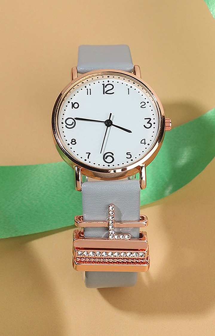 Women's Analogue Watch With L Initial Watch Charm