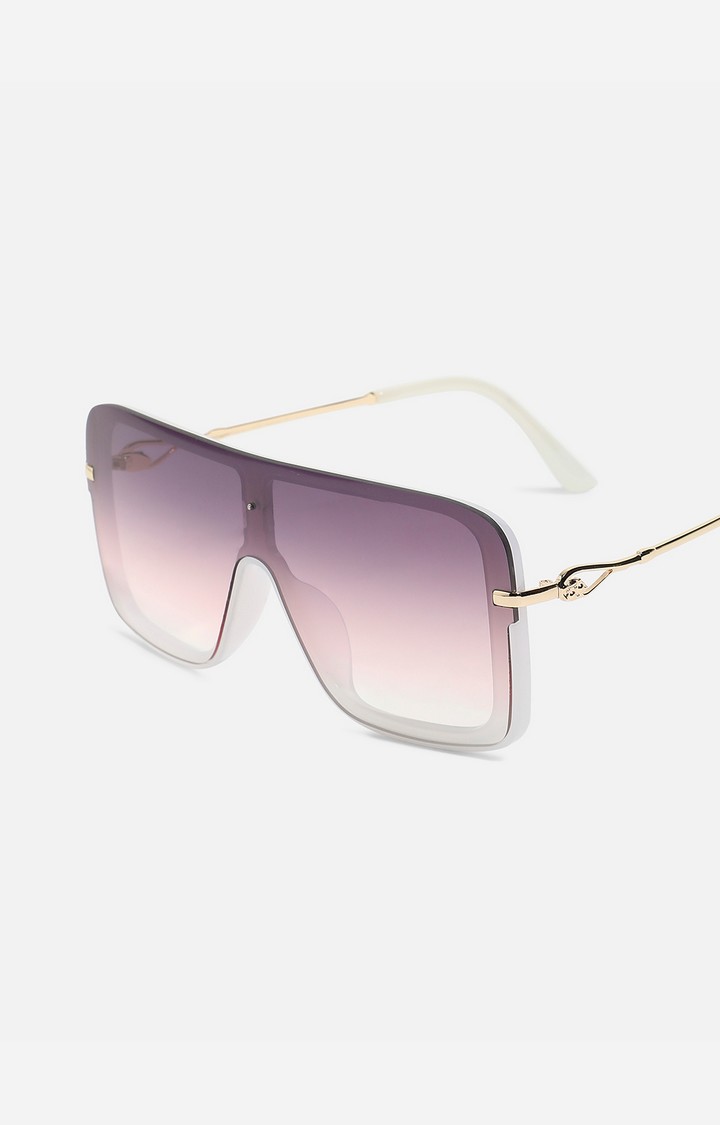 Haute Sauce By Campus Sutra Oversized Sunglasses With Uv Protected Lens Aw23_Hssg2265-Gold