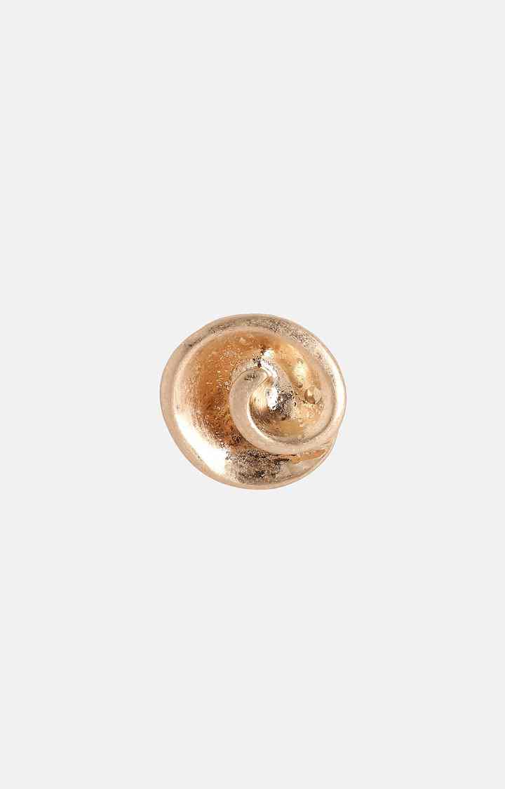 SOHI Gold-Plated Rose Swirl Cocktail Finger Ring