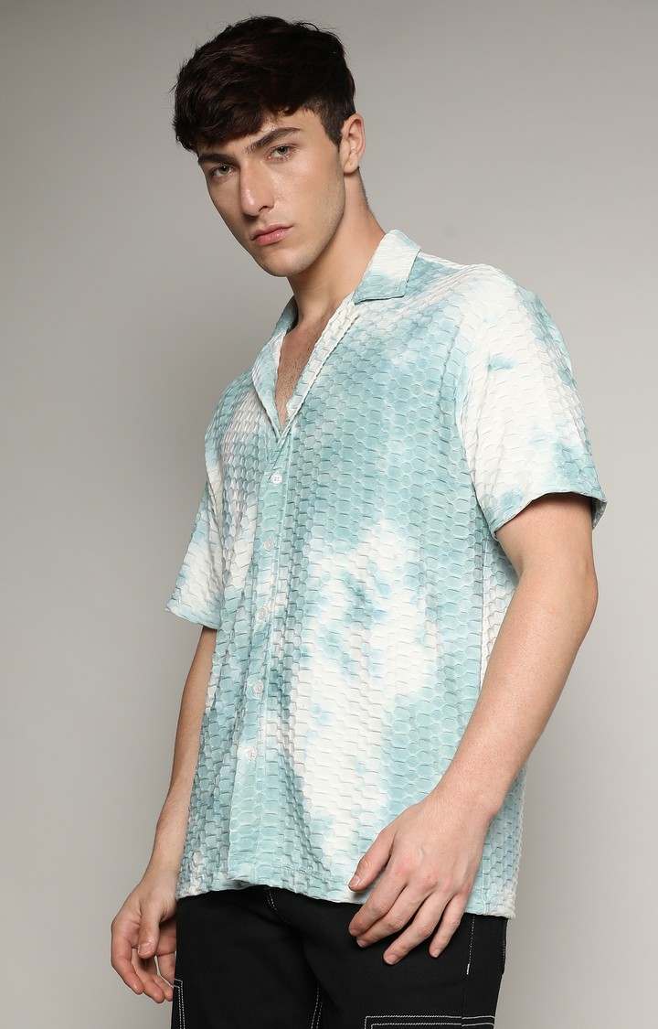 Men's Green Printed Casual Shirts