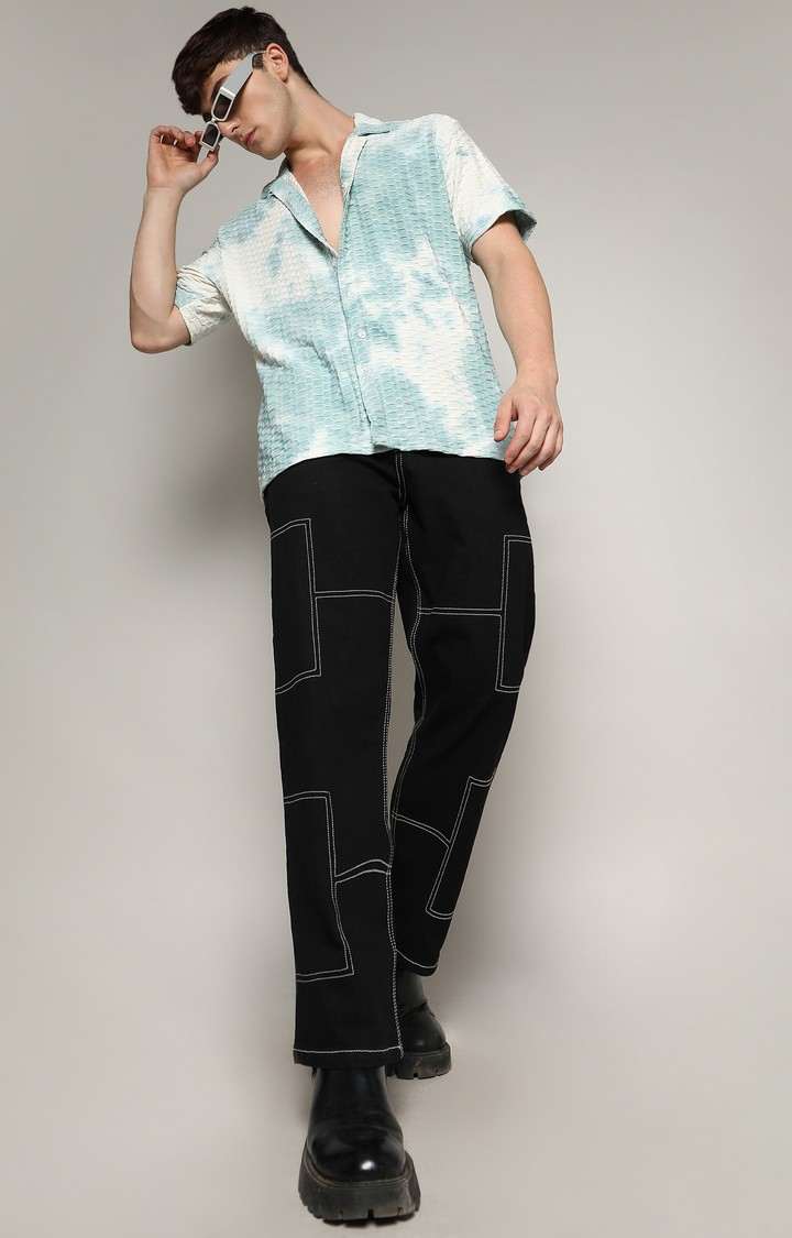 Men's Green Printed Casual Shirts