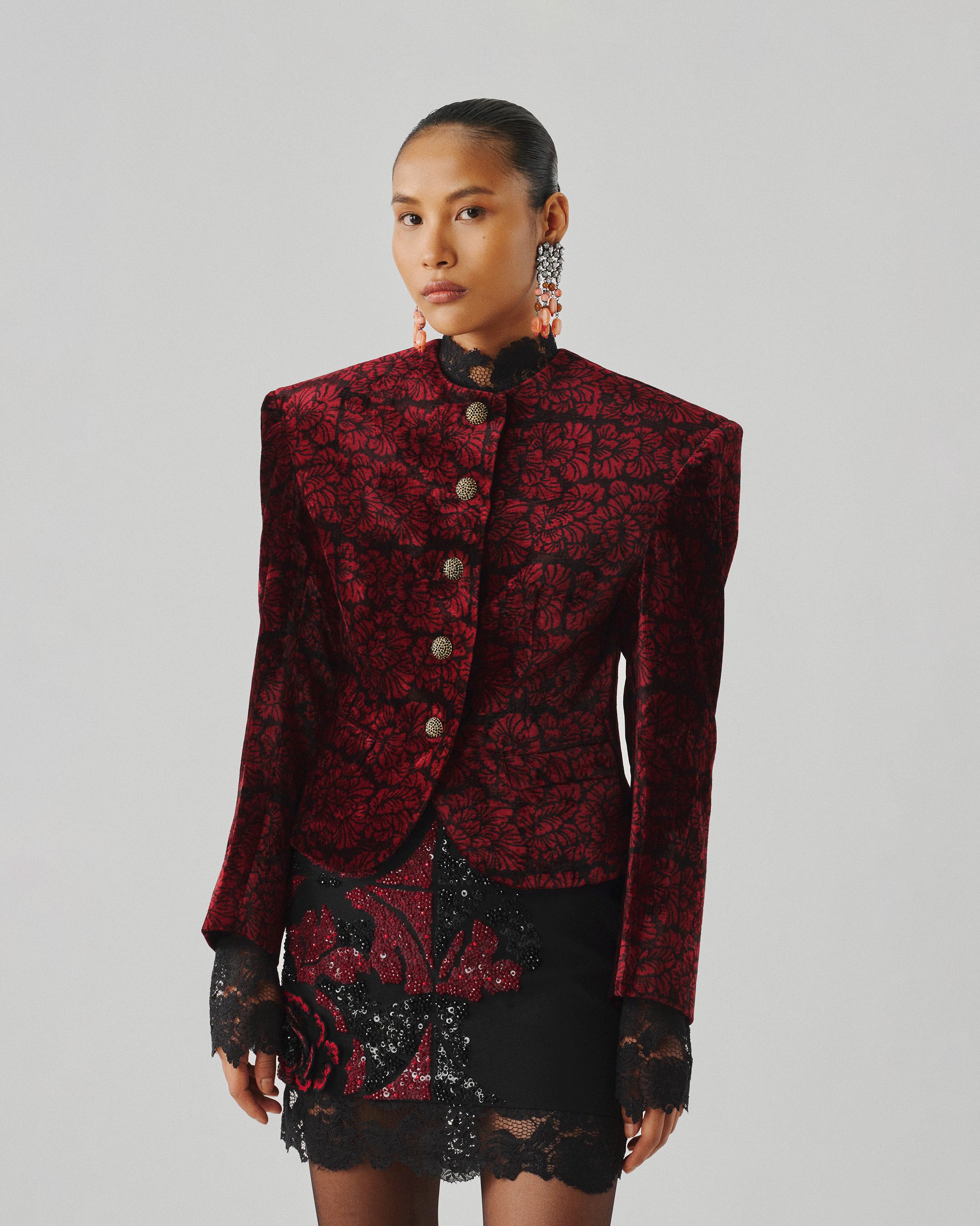 Highland Bloom Ajrakh Jacket