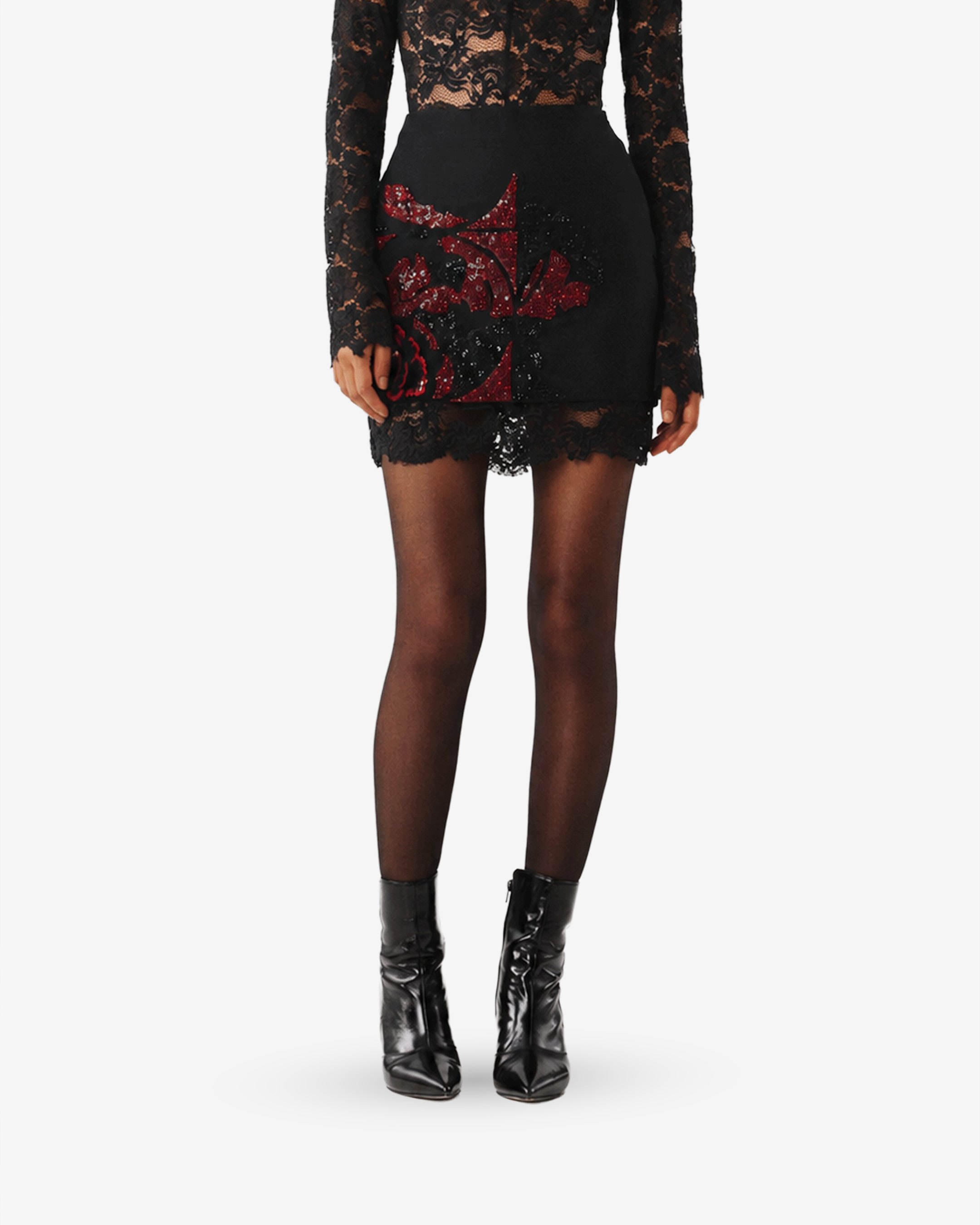 Wild Rose Embroidered Mini Skirt