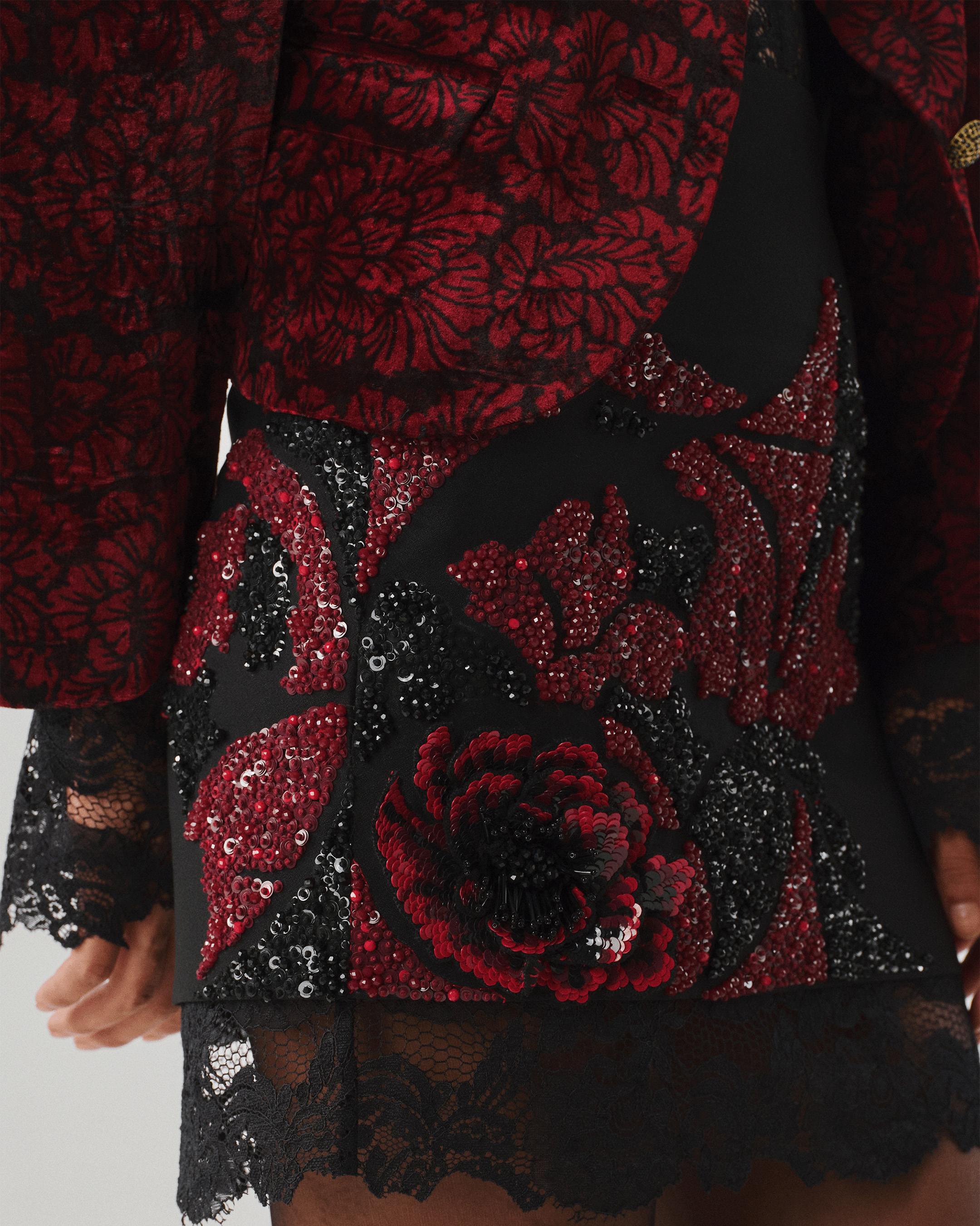 Wild Rose Embroidered Mini Skirt