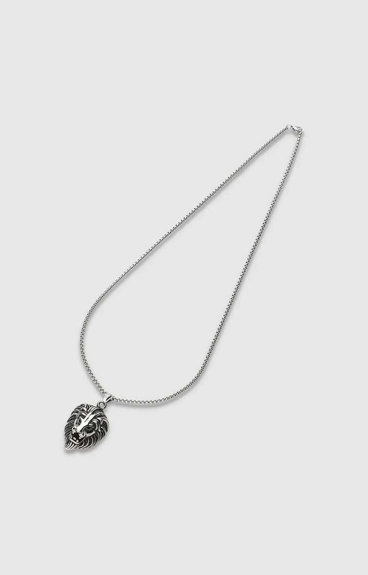 French Accent Men Silver Plated Chain with Pendant