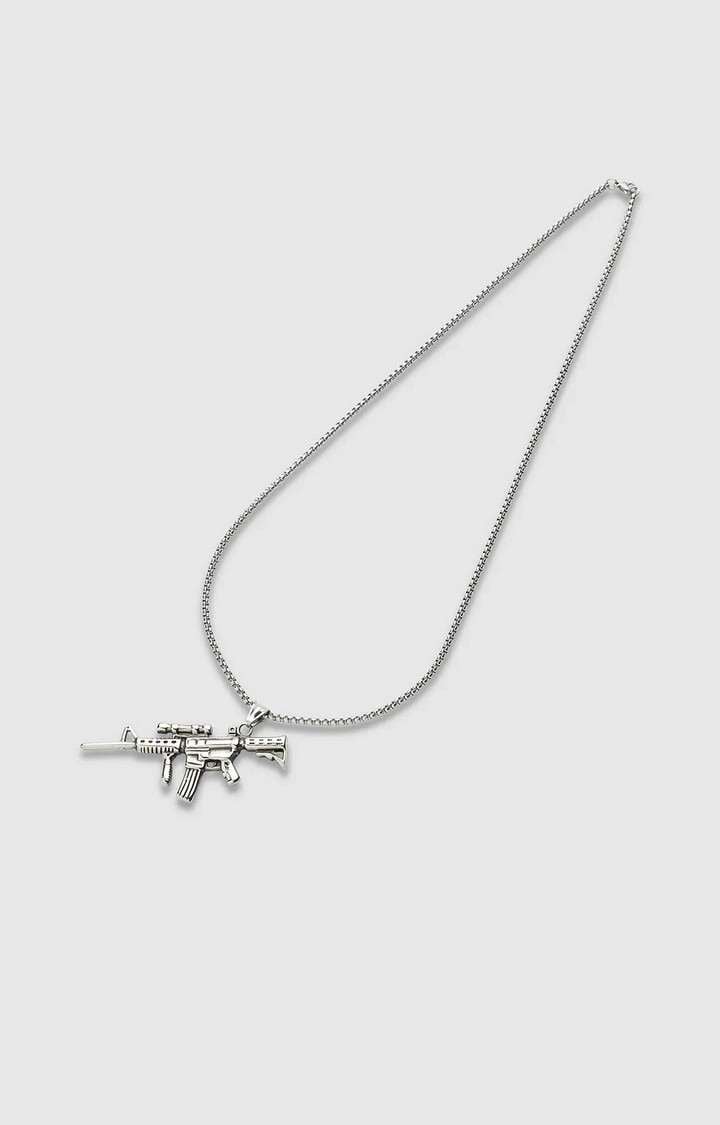 French Accent Men Silver-Plated Necklace
