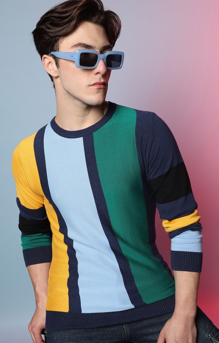 Men's Multicolour Colourblock Sweatshirt