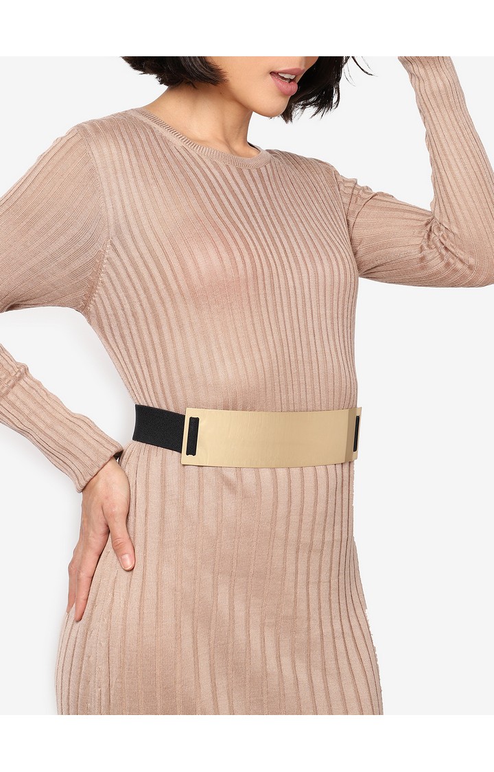 Haute Sauce By Campus Sutra Gold Solid Single Clothing Accessory