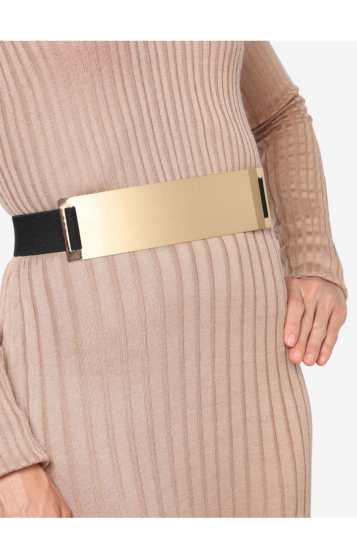 Haute Sauce By Campus Sutra Gold Solid Single Clothing Accessory