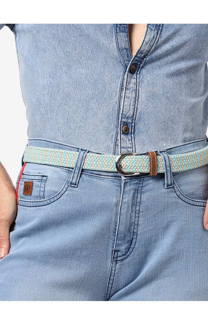Haute Sauce By Campus Sutra Blue Textured Single Clothing Accessory