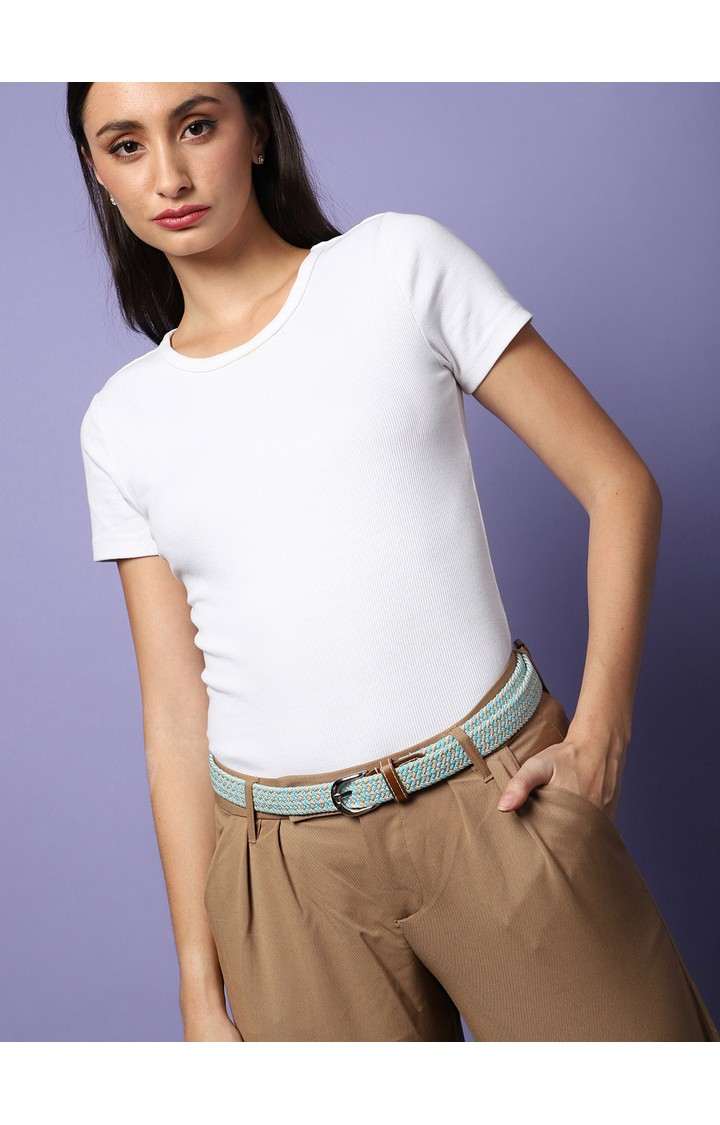 Haute Sauce By Campus Sutra Blue Textured Single Clothing Accessory