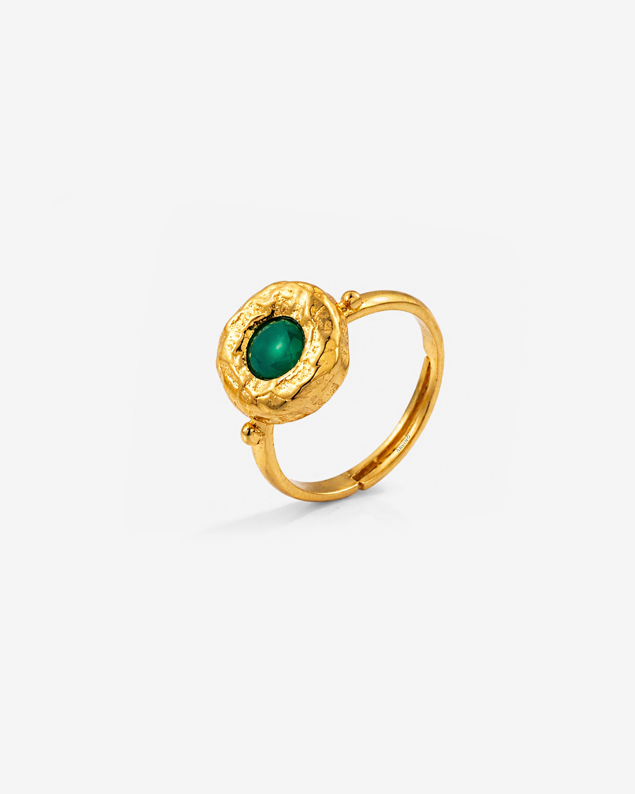 Green Onyx Medallion 92.5 Sterling Silver Ring