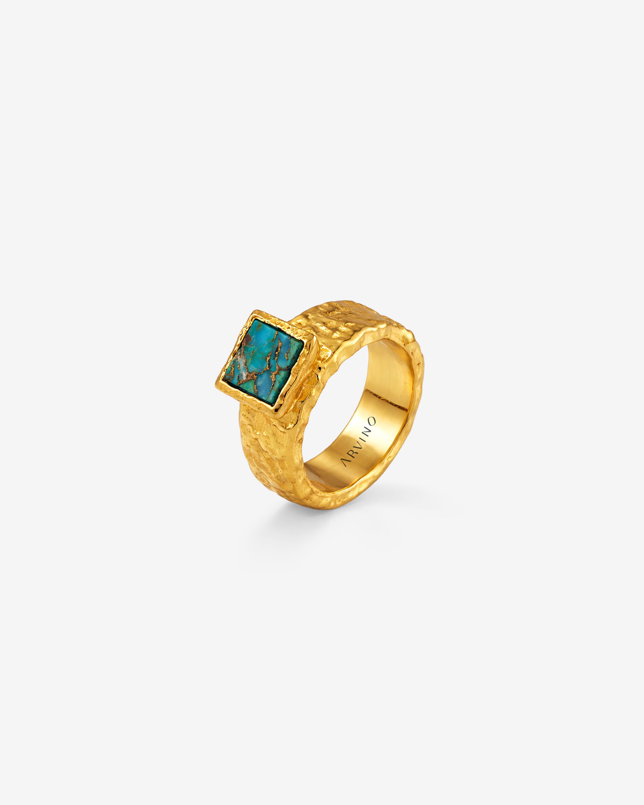 Turquoise Cushion Textured Statement Ring
