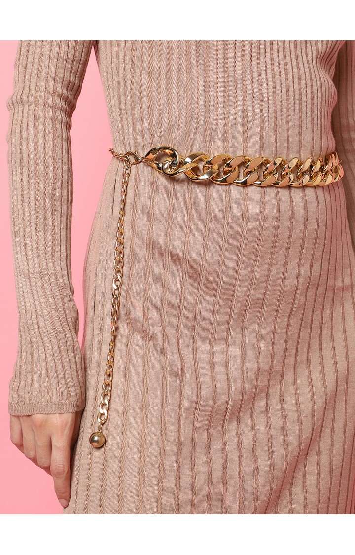 Women's Gold Solid Single Clothing Accessory