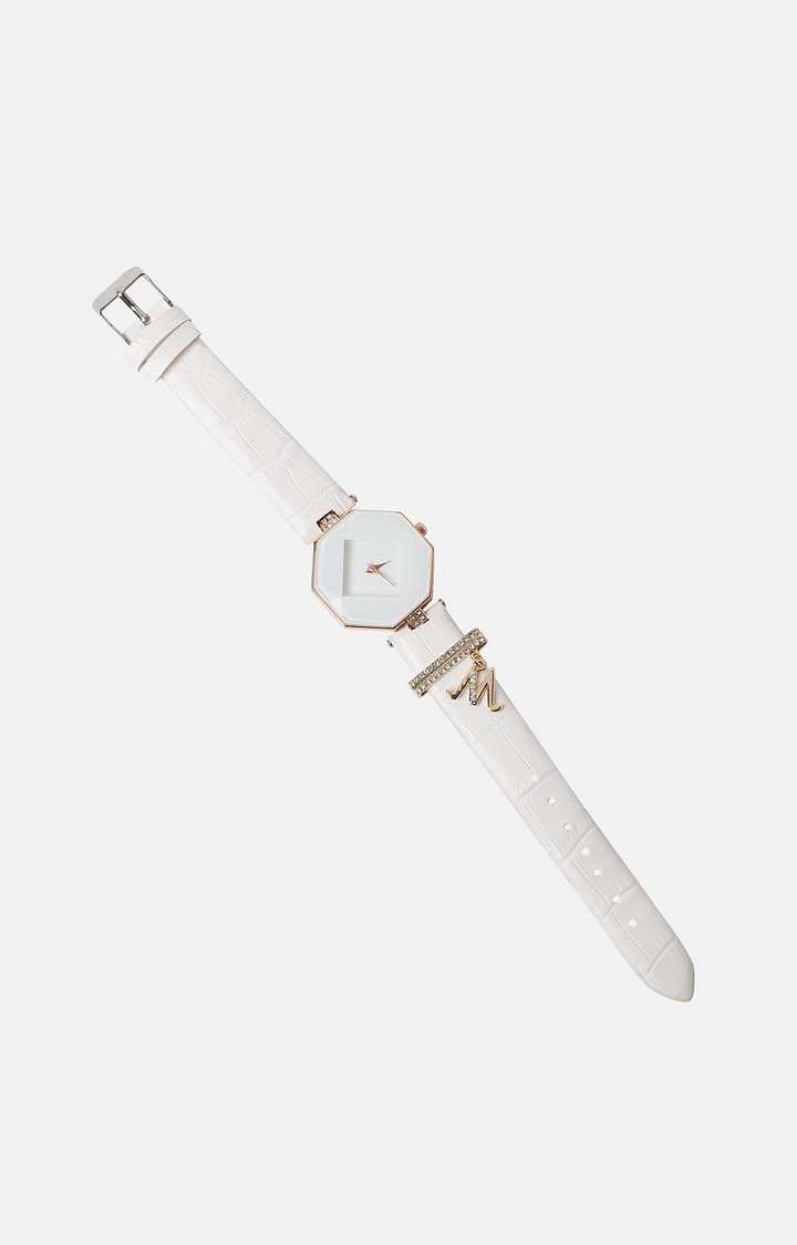 Women's Analog Watch With M Liberty Initial Watch Charm