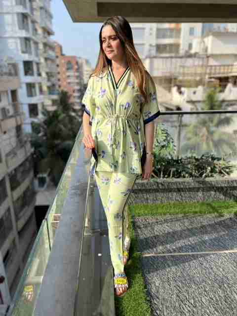 Lime Green Kaftan Set