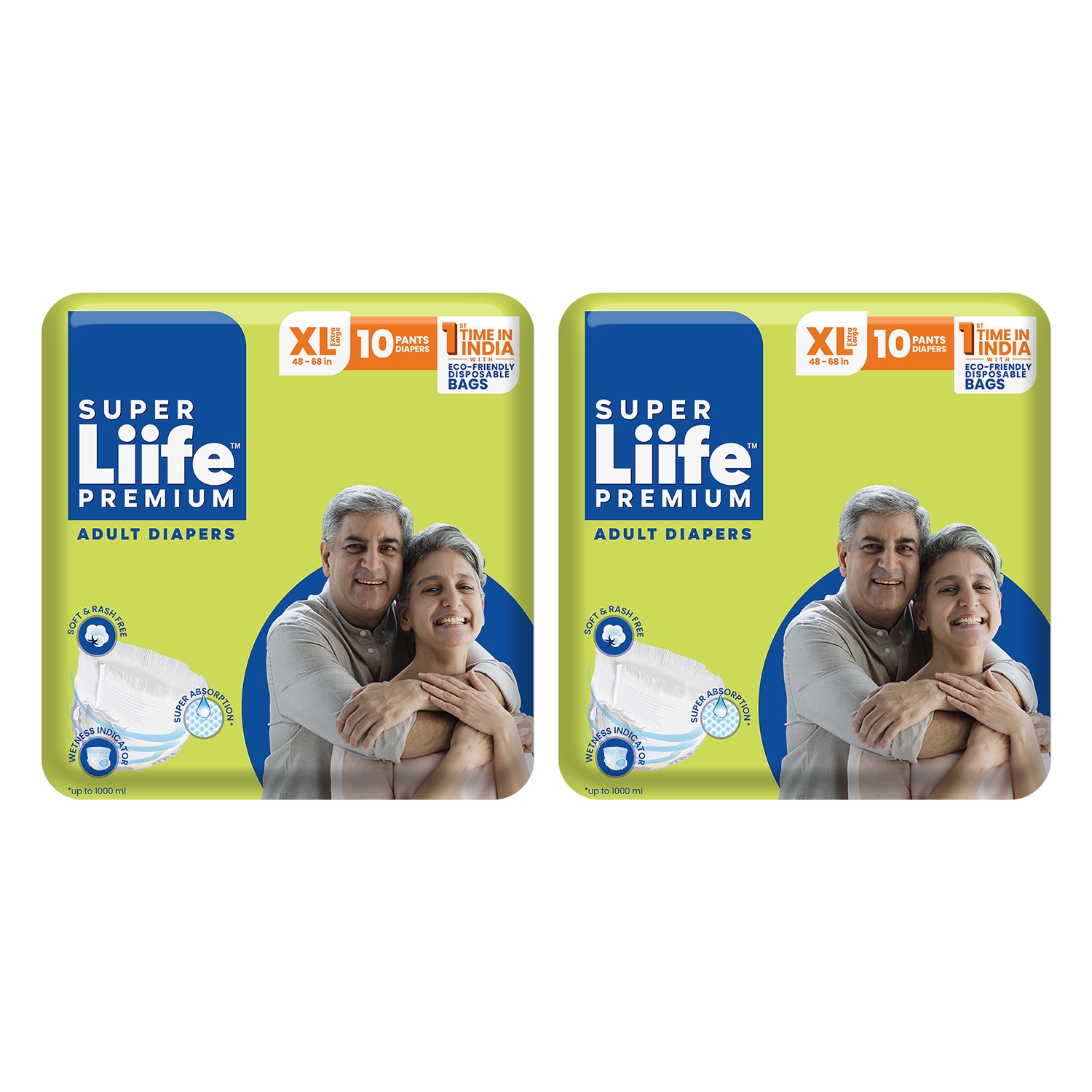 Super Liife | Super Liife Rash Free Adult Diapers Pants with Wetness Indicator and Disposable Bags - 20 Count (Extra Large) 0